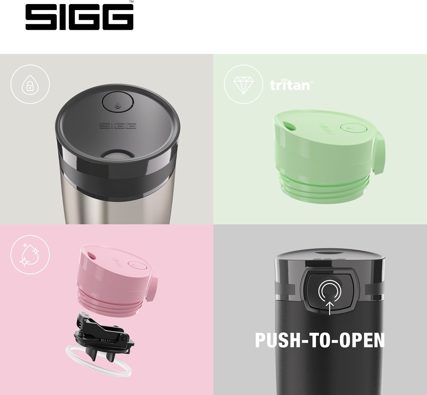 SIGG Miracle Black Touch Insulated Coffee Mug (9 Oz), Pollutant-Free and Insulated Coffee Travel Mug, Leak-Proof Stainless Steel Coffee Thermos