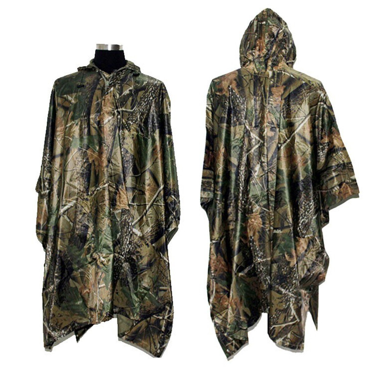 Yosoo Poncho impermeabile militare multifunzione mimetico portatile di emergenza, impermeabile Ripstop impermeabile mimetico in nylon da viaggio per campeggio escursionismo ciclismo