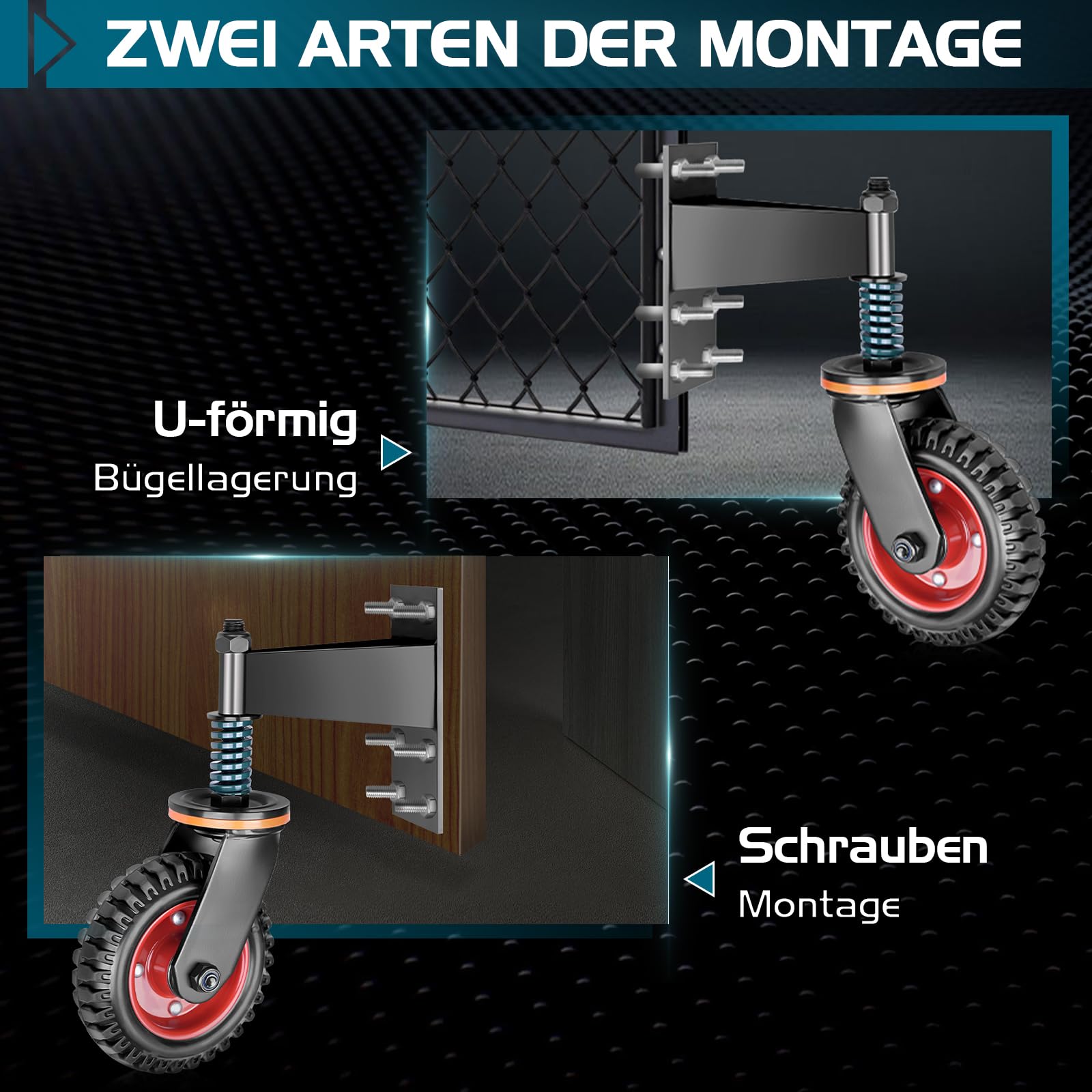 Federbelastete Torrollen 200mm - Schwerlast Torräder Bis 250kg Tragkraft