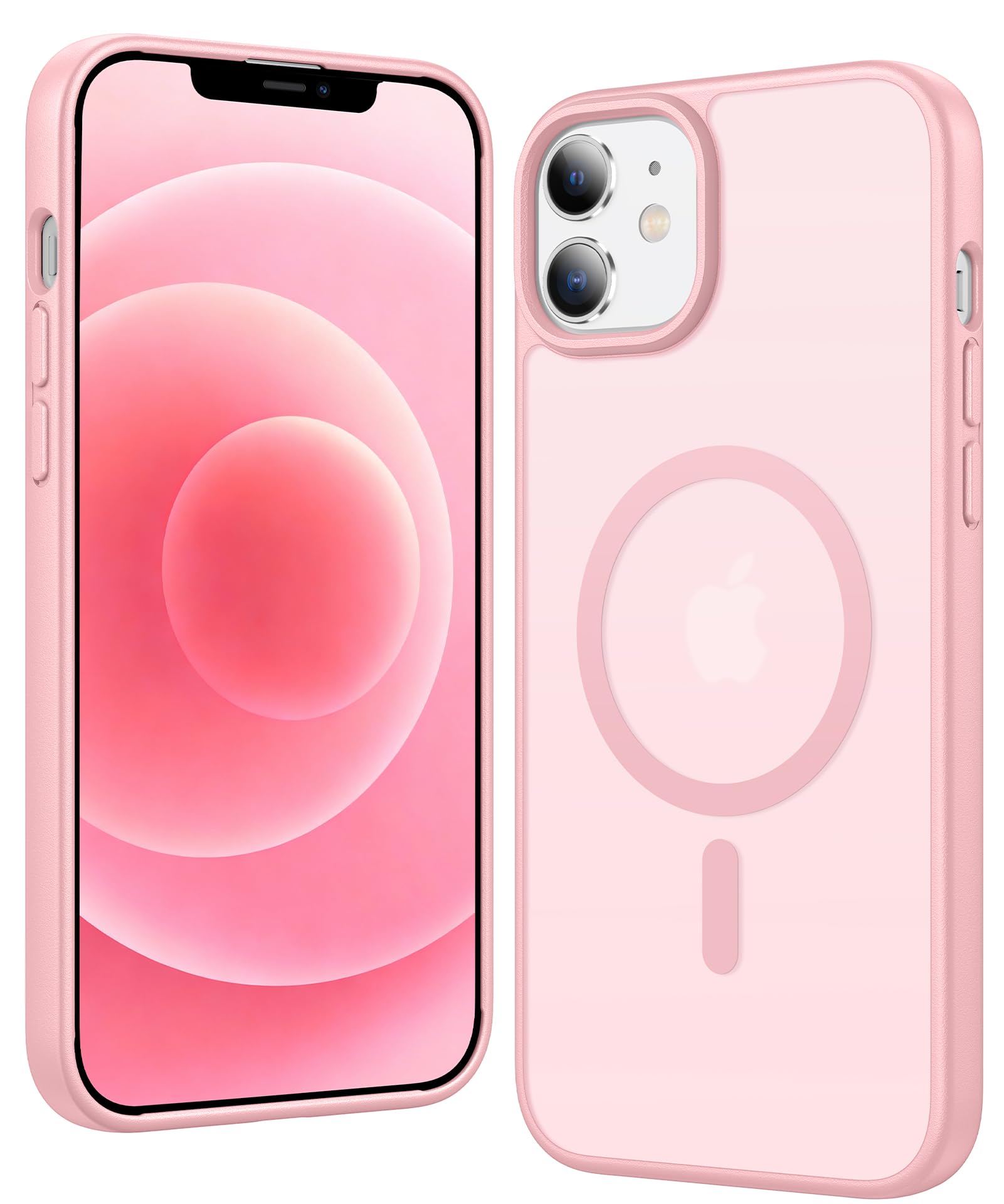 FNTCASE for iPhone 12 Case Matte iPhone 12 Pro Case Compatible with Magsafe | Military Grade Drop Protection, Slim Magnetic Phone Cases, Shockproof Bumper, Translucent Cell Cover