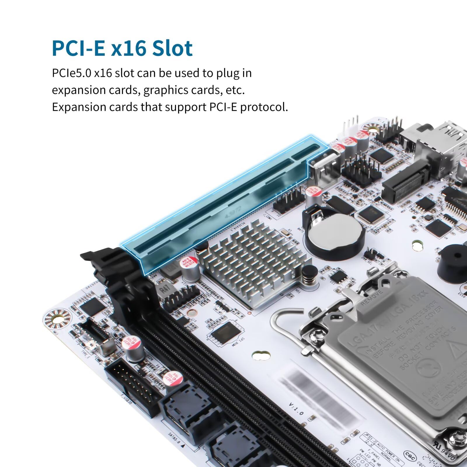 LGA 1700 Mini ITX Mainboard Q670, 8 Bay NAS Motherboard 3 x M.2 NVMe, 8 x SATA3.0 Board DDR5 with i226-LM 2.5GbE, PCIe5.0x16, USB C, Audio Port, Barebone NO RAM/SSD/OS