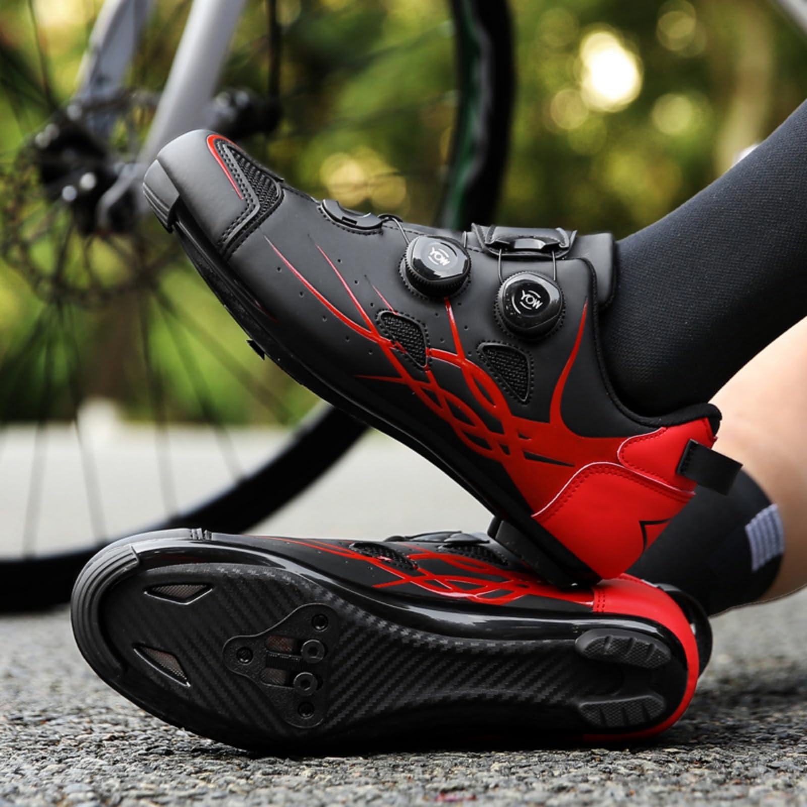 Mateju Scarpe Ciclismo Strada Uomo Donna, 36-47 EU Scarpe Bici da Corsa Uomo Donna con SPD Calas Antiscivolo Traspiranti per Sportive da Esterno