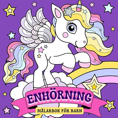 Enhörning Målarbok för barn: från 4 till 8 år; 100 unika målarbok