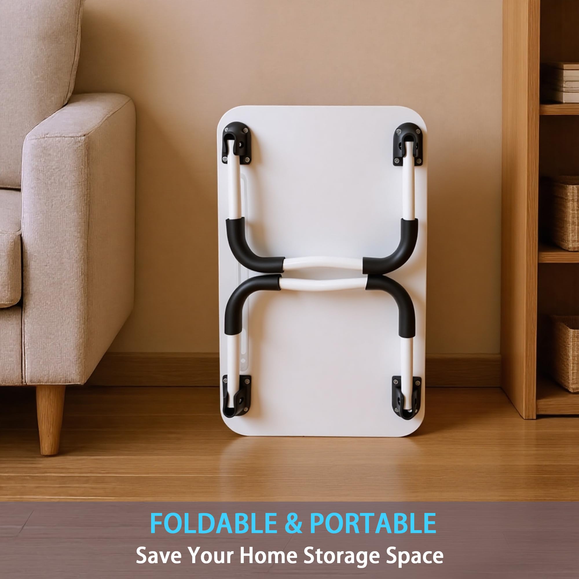 Petit Table de Lit pour Ordinateur - Plateau lit 48 x 30 cm pour Plateau de Petit-Déjeuner, Manger, Lire, Écrire, Travailler, Support pour, Canapé, Bureau et Maison (White)