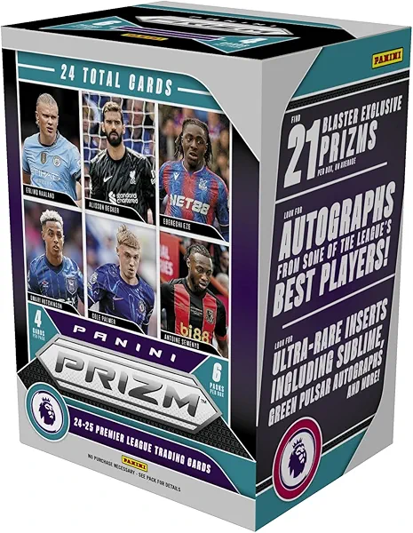 2024–25 Panini Prizm Premier League Blaster Box – EPL Soccer Trading Cards – Includes Blaster Exclusive Prizms, Rookies & Inserts – Official Panini Retail Set