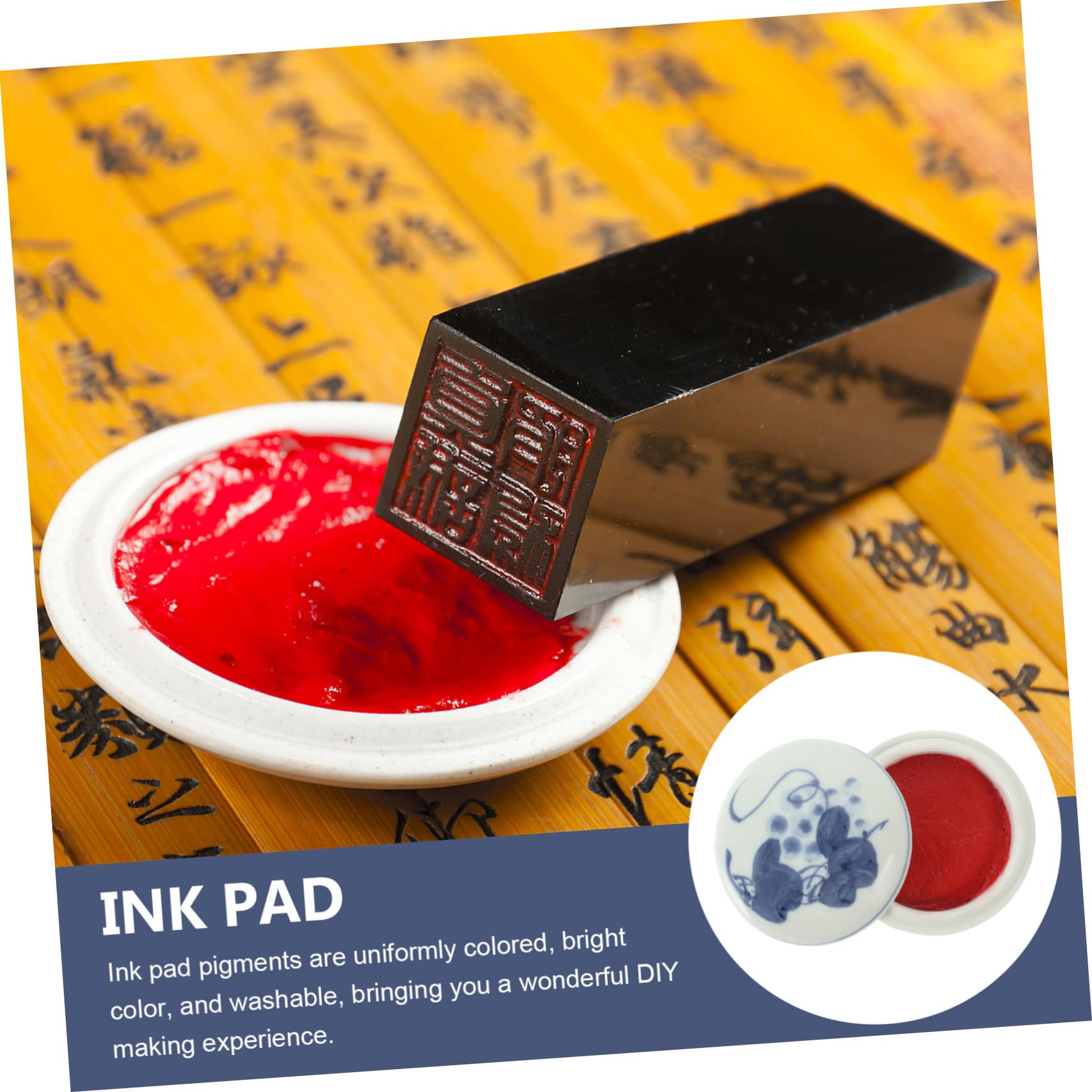 TEHAUX 3stücke Chinesisches Malerei Stempelkissen Rote Tintenpaste Für Kalligrafie Und Vielseitiges Handwerkszubehör Und Langlebig Zufällige Muster