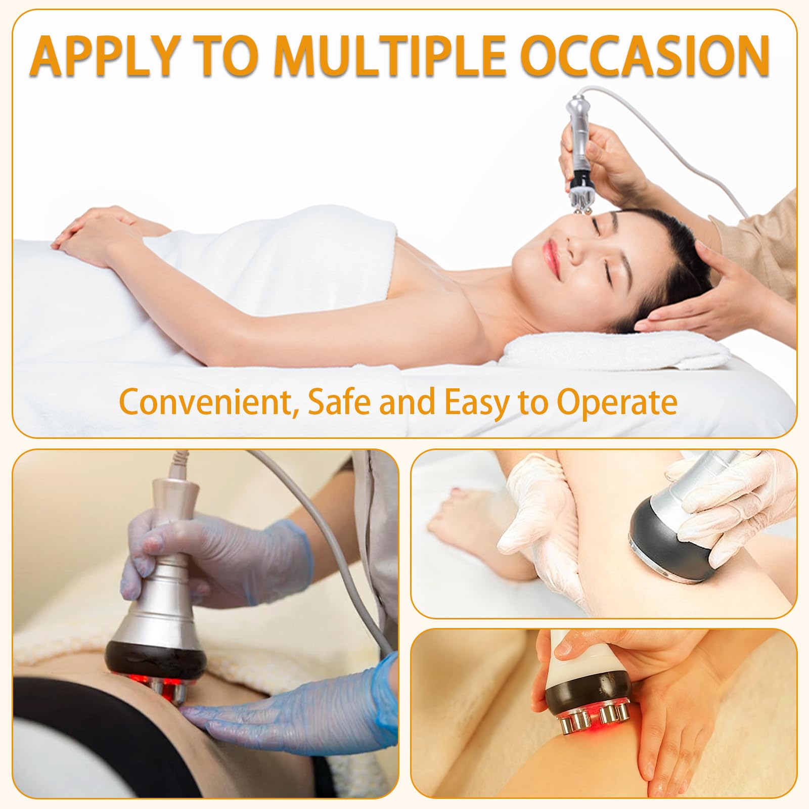 40K Corps Amincissant Machine, 4 en 1 Lipocavitation Radiofréquence Machine de Sculpture Corporelle, Visage et Corps Entier Masseur Amincissants et Raffermissants