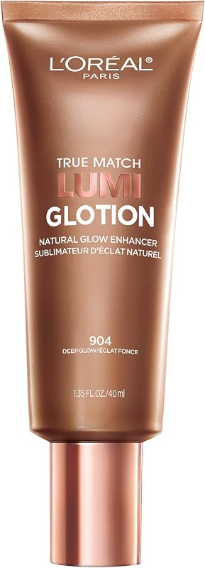 Makeup True Match Lumi Glotion, Natural Glow Enhancer, Illuminator Highlighter, Bronzing Drops For a Sun-Kissed Glow For Face and Body, 904 Deep, 1.35 fl oz