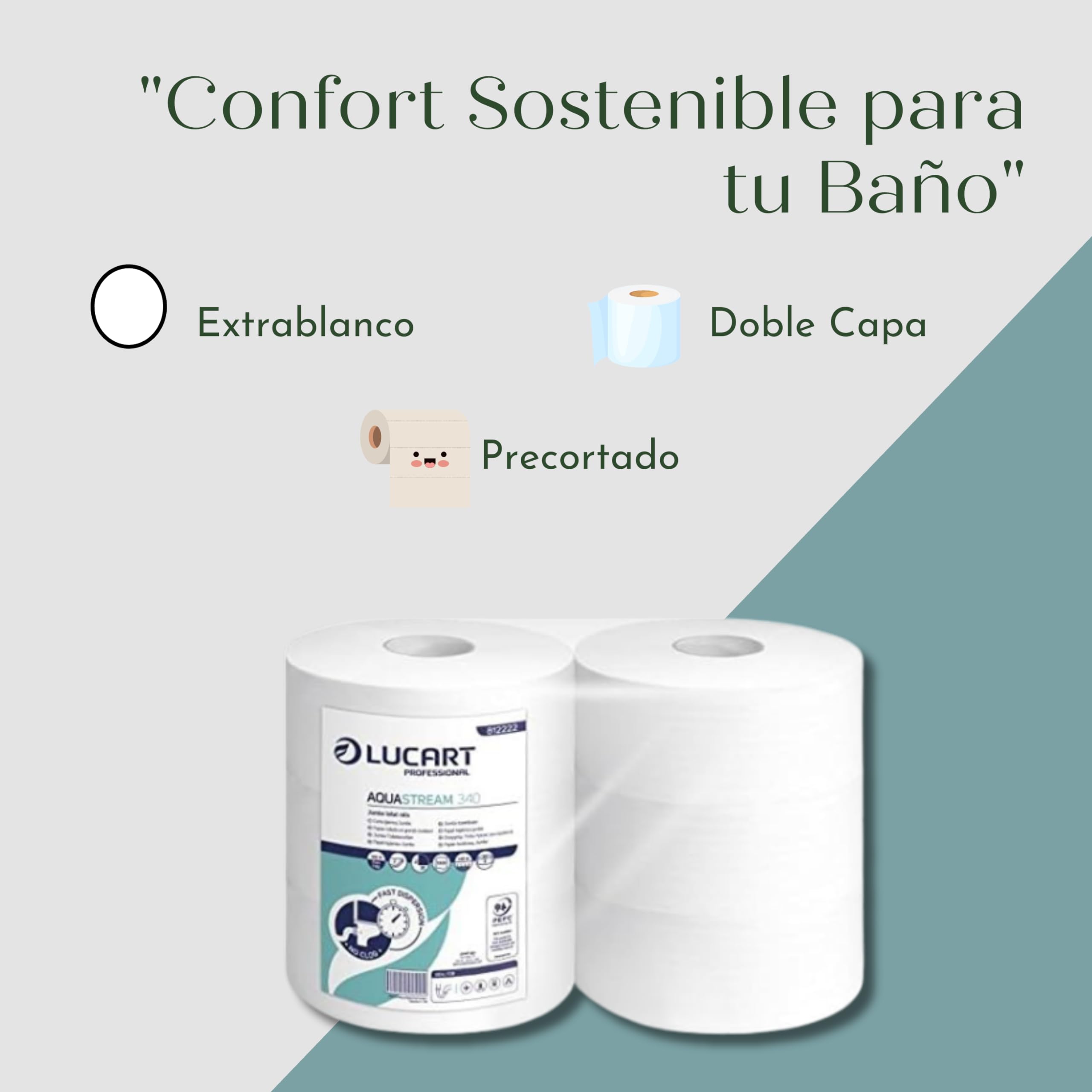 Lucart CARTAIGIENICA AQUASTREAM Mini Jumbo 12 Rotoli