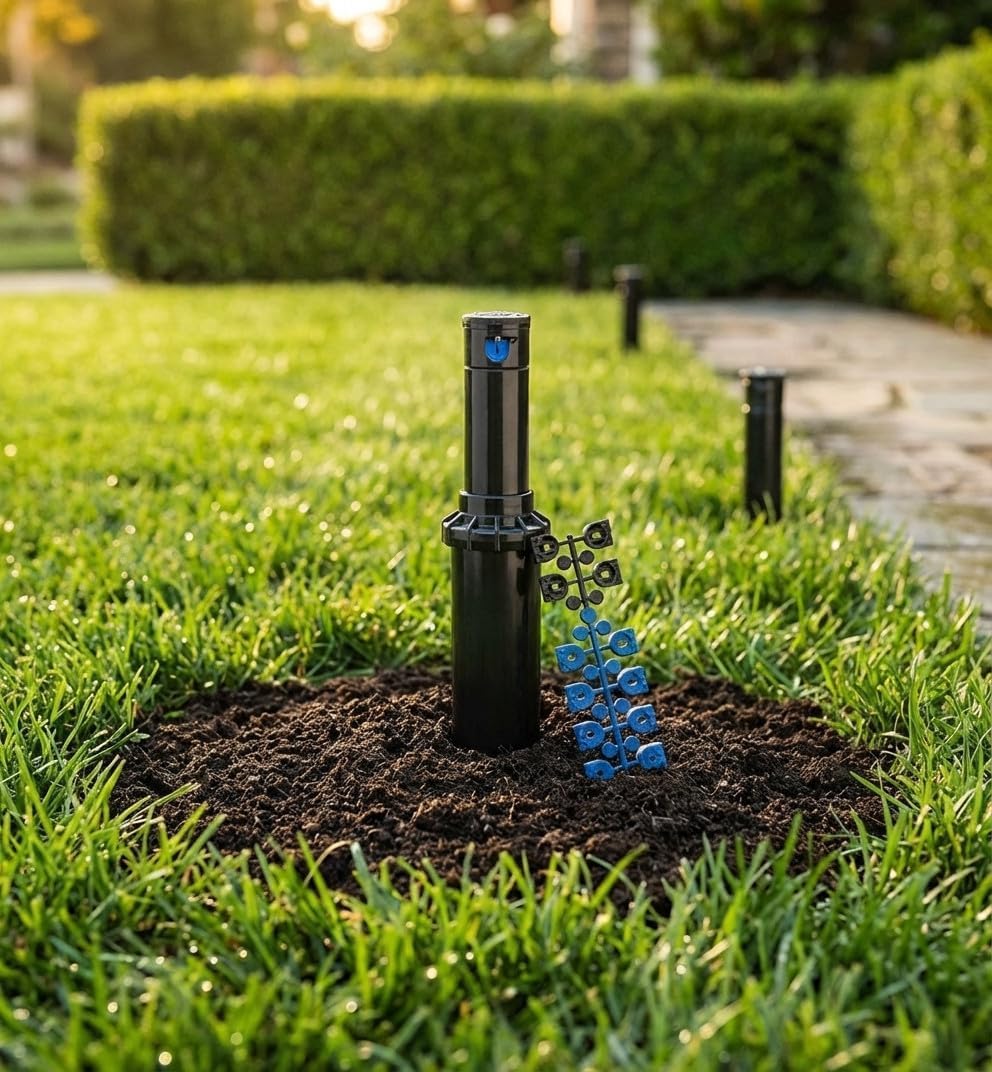 Irrigatore per irrigazione Hunter PGP-04 da 3/4'' | Set di 4 irrigatori da giardino a scomparsa da 6,4-15,8 m | Irrigatore pop-up 10 cm 50° a 360°