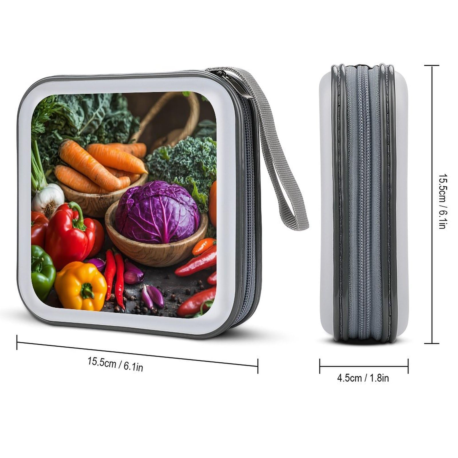 Root Crops Vegetables CD Case Plastic DVD Case Holder Wallet Disc Storage Organizer for Car Travel