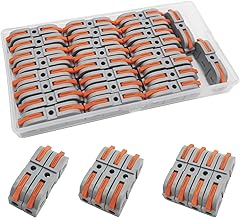 Electrical Connectors, CTRICALVER 26 pcs SPL-1 Electrical Cable Connector, Compact Conductor Connector, Electrical Terminals, Can Be Combined Freely (Grey)