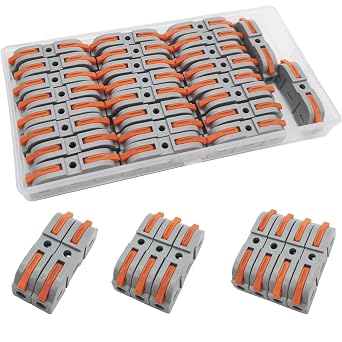 One-touch Connector, CTRICALVER 26pcs SPL-1 Wire Connection Connectors, Conductor Compact Wire Connectors, Lever Nut Wire Connectors, Free Combination