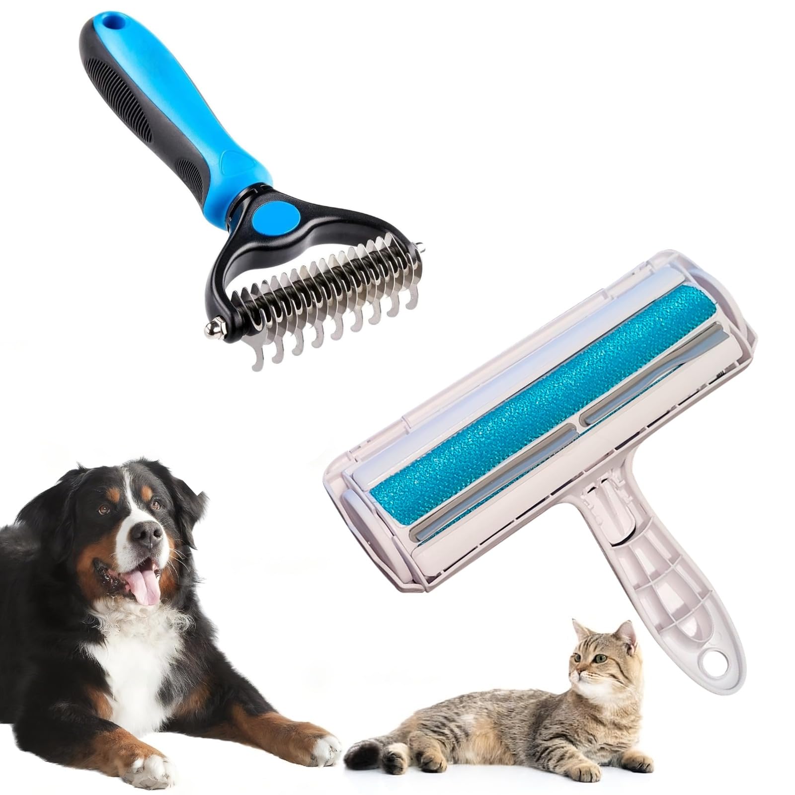 Mili & Leon Rodillo Quita pelos Mascotas + Deslanador para mascotas - cepillo de limpieza, quitapelos, removedor de pelaje de animales, perro y gato, cepillo perro peine gato, pelo muerto para mascota