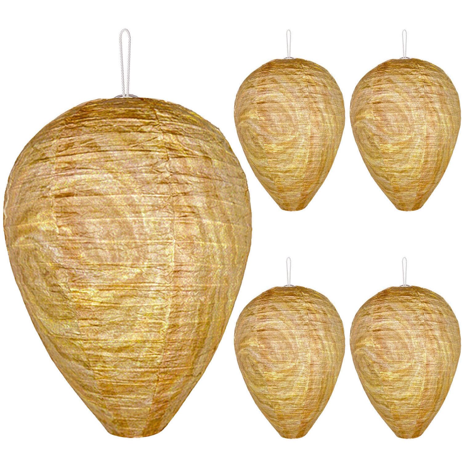 5 Piezas de Nido de Avispa Artificial, Nido de Avispas de Suspensión, Preventivo Contra Avispas, Colmena Artificial, Casas y Jardines Para Defenderse de Las Avispas.