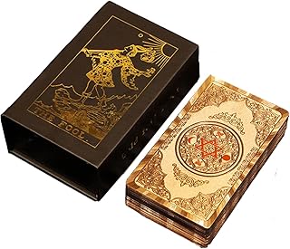 Tarot Cards Deck, Water Proof with Guidebook Divination Cards, 80 Fortune Telling Game Set for Family Reunion Beginners Expert Readers for Christmas Birthday Holiday Gifts,Gold