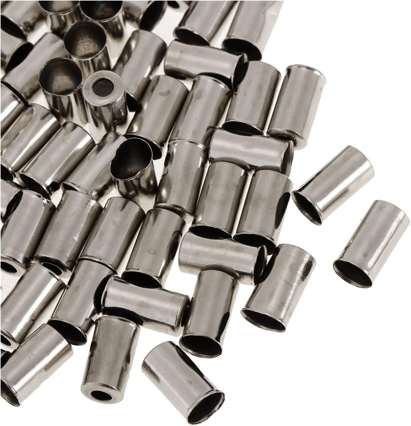 Bike Cable End Caps 100Pcs Durable Aluminum Mountain Bicycle Brake Cap Tips Crimps Cover Protector, Silver