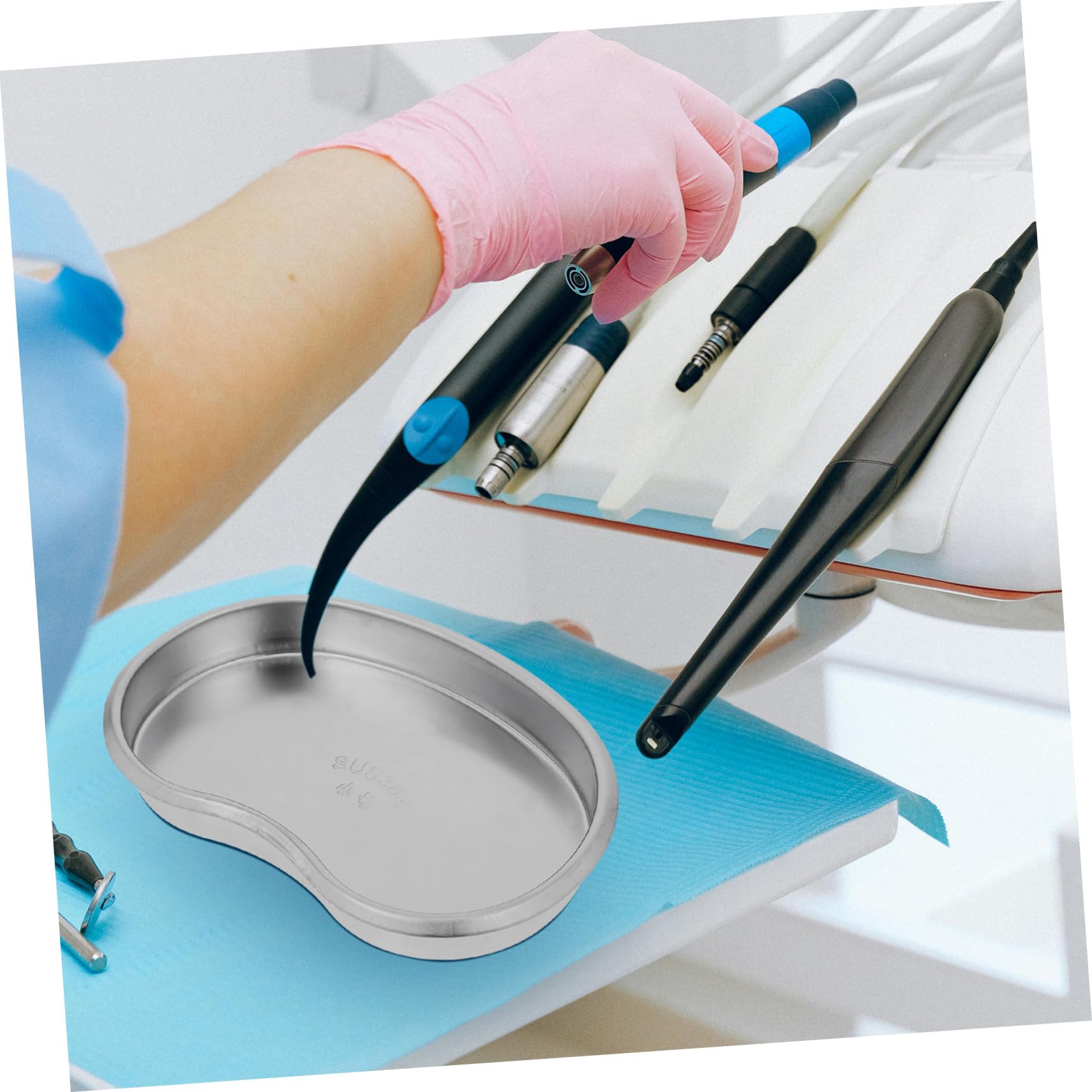 Cabilock Bandeja Oval de Acero Inoxidable Resistente Costuras para Instrumentos Médicos Reutilizable y Prueba de Fugas para Uso Clínico y Quirúrgico de Pequeño