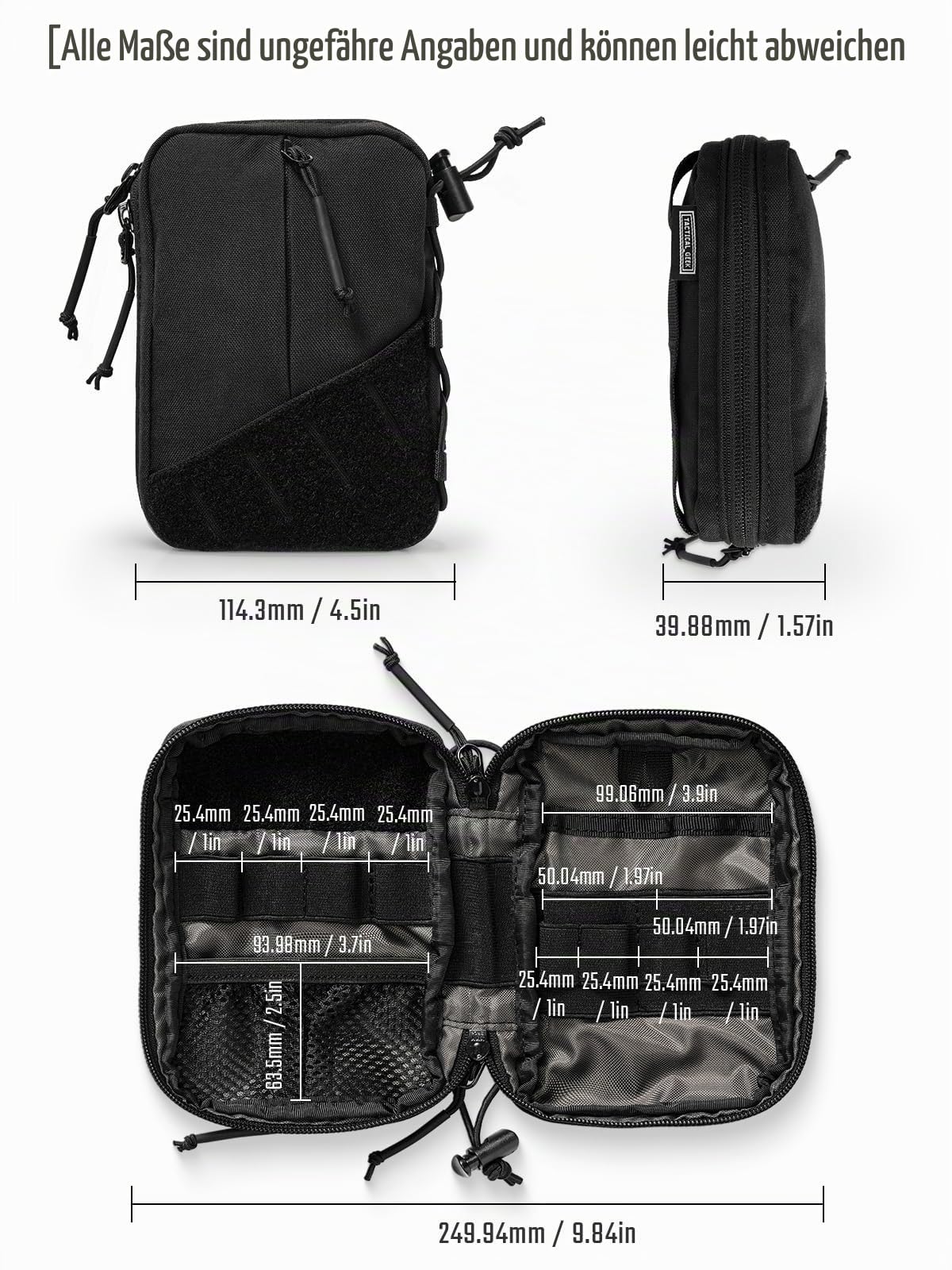 TACTICAL_GEEK Block E Serie EDC Pouch Kompakte Gürteltasche, Mehrzweck Molle EDC Tasche Gadget Organizer, Mehrzweck Molle Werkzeug Pouch für Multitools, Nylon Alltag Werkzeug Organizer Tasche