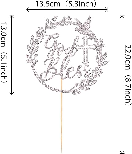 Miniatura 2 de 1 pieza de decoración para pastel de paloma con purpurina para la primera comunión, decoración para bautizo, bautismo religioso, baby shower, fiesta