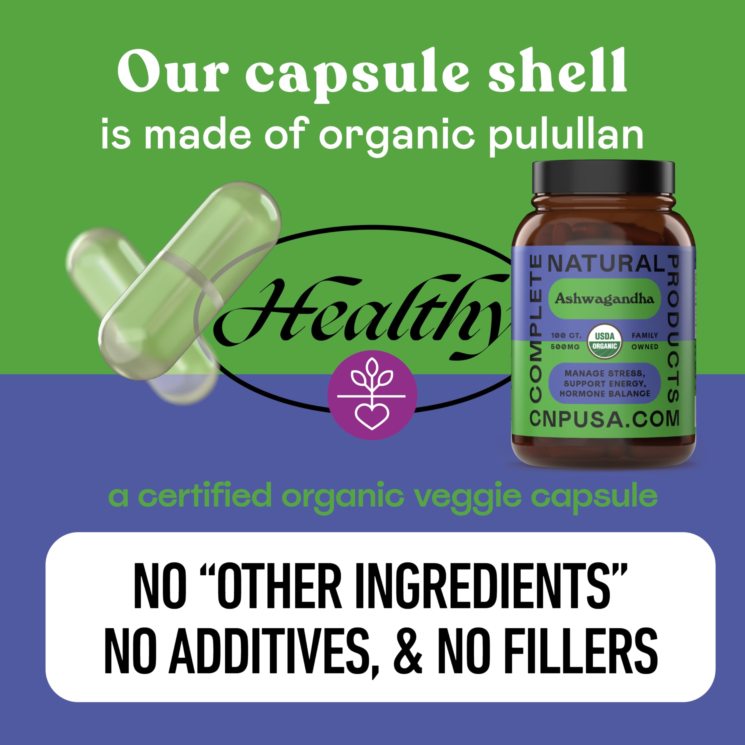 Organic Ashwagandha Capsules - 100 Capsules 500mg Pure Organic Ashwagandha Supplement for Calming Support — Amazon image 7