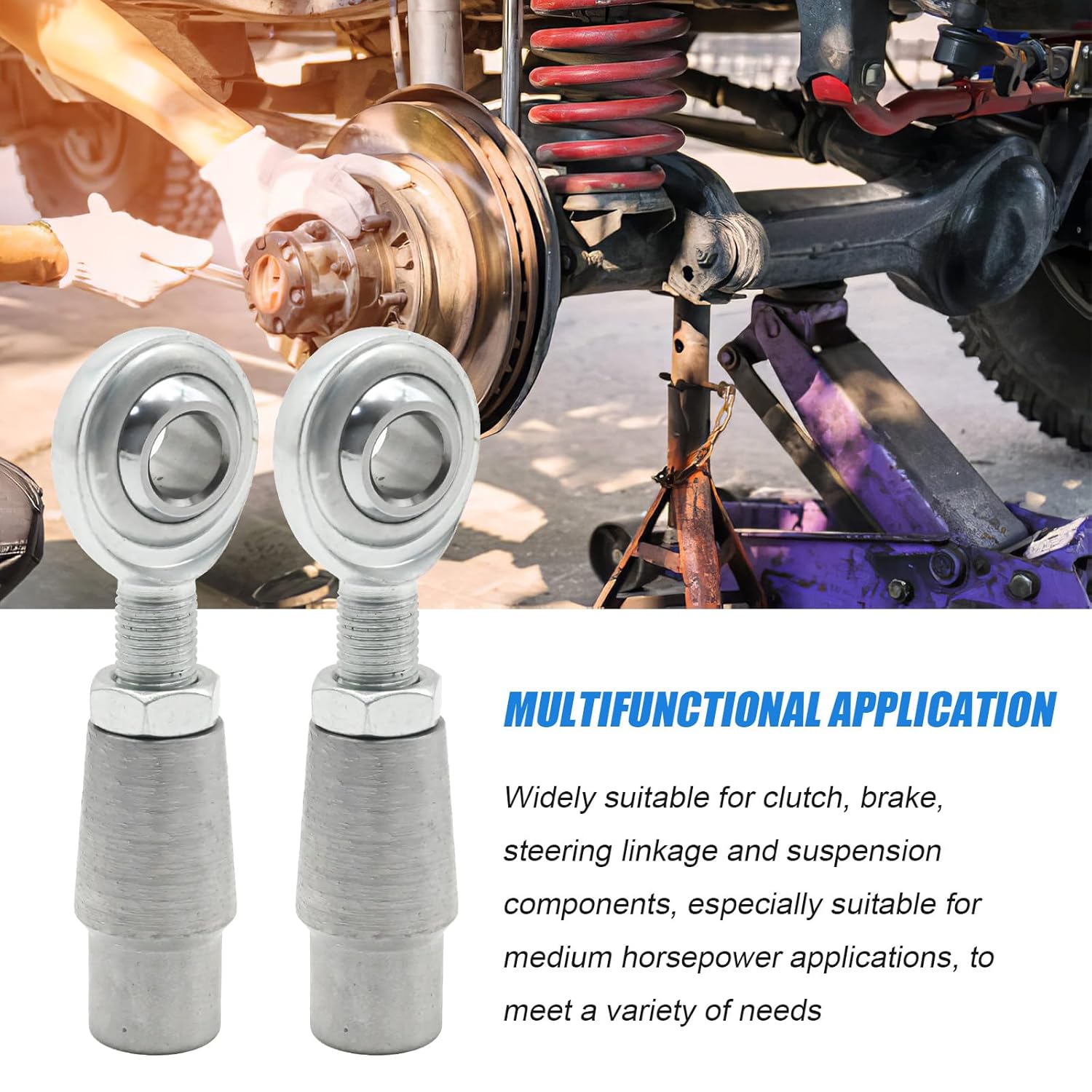 3/8 x 3/8-24 Heim Joints Panhard Bar Kit, Heim Joints Rod End Kit with Tube Adapters and Jam Nuts, Used in Clutches Brakes Steering Linkages (4 Pcs)