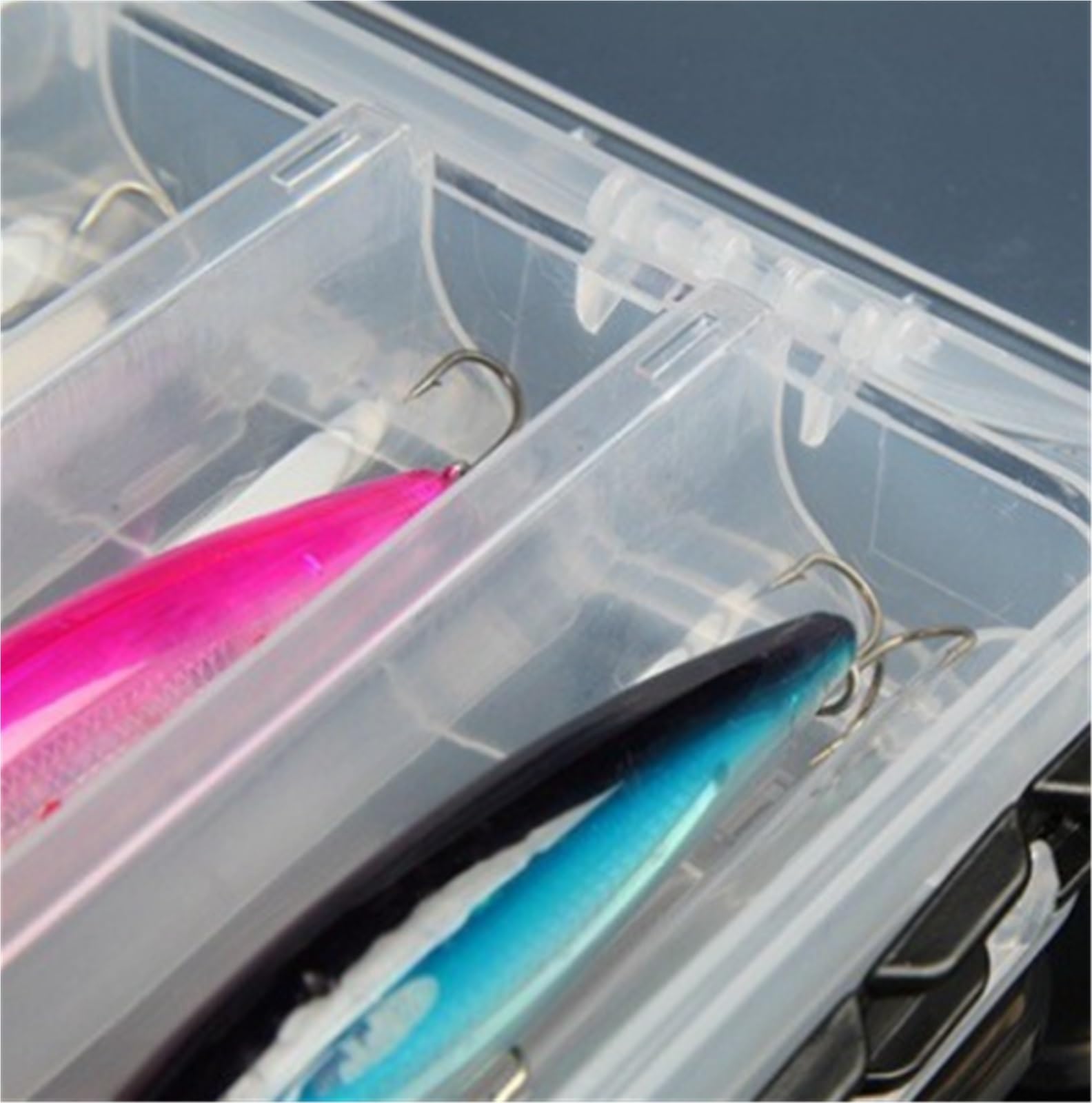 Caja Pesca Para Almacenar Anzuelos Caja Organizadora De Herramientas For Señuelos De Pesca, Compartimentos Interiores Transparentes Visibles Con Orificio De Drenaje Almacenamiento Para Pesca(G)