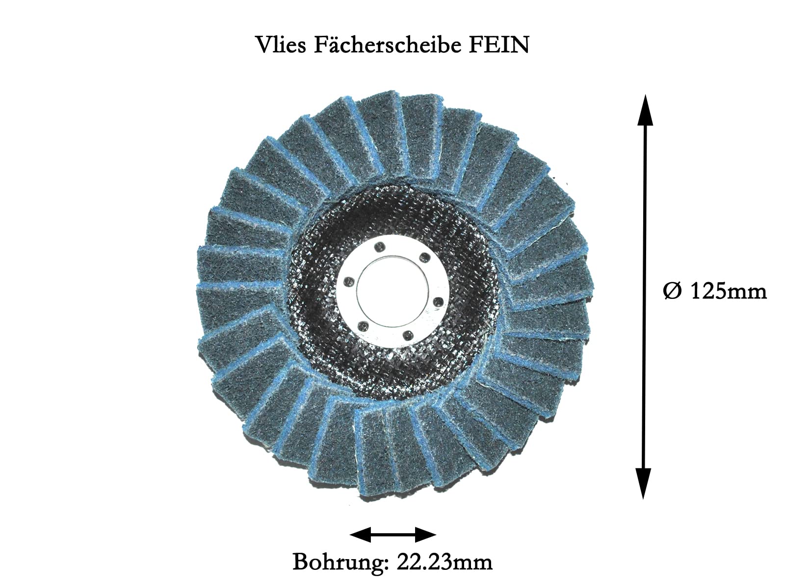 5 Stück 125mm Polierfächerscheibe Fein/Fine Vlies Polierscheibe, 22.23mm, Polier Scheibe.