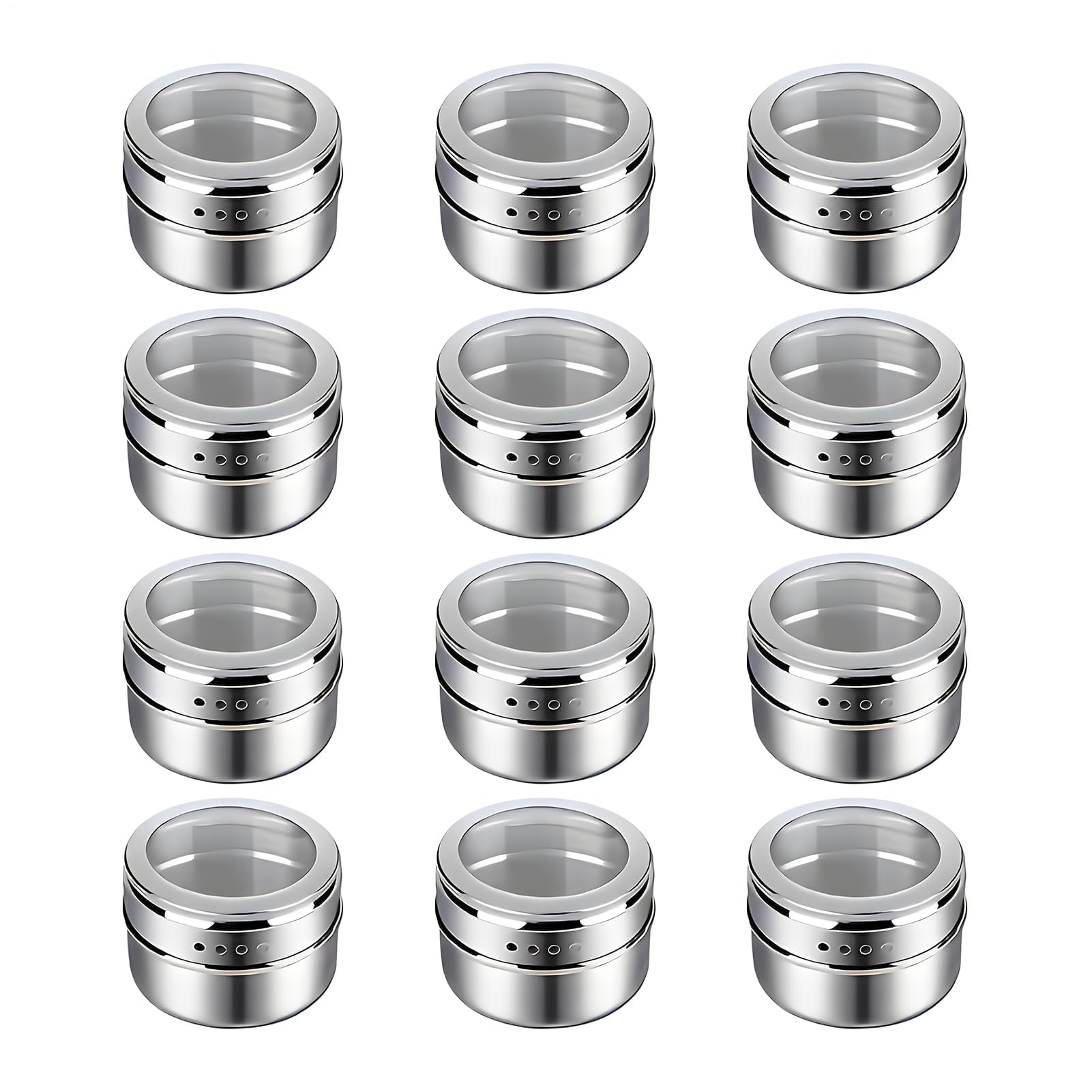 Gewürzdosen Set - Komplettes Set aus luftdichten transparenten Gewürzbehältern mit Deckel | wasserdichte Lebensmittelaufbewahrung für Salz und Küche, perfekt zum Kochen