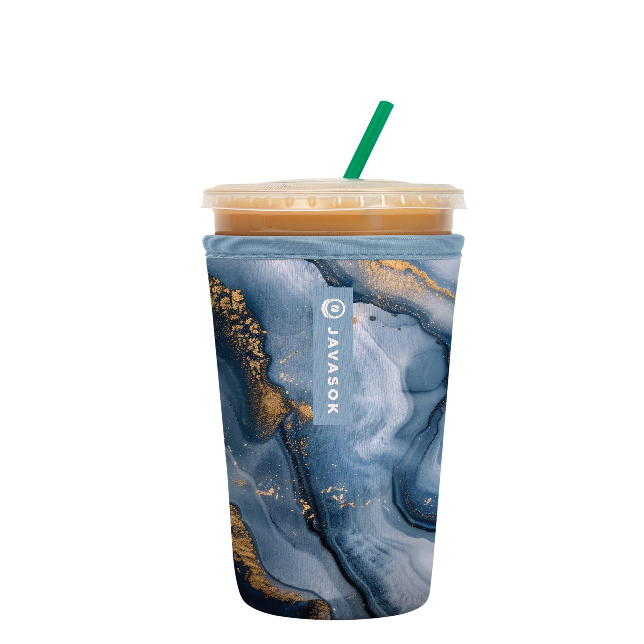 Sok It JavaSok Iced Coffee &amp; Cold Soda Insulated Neoprene Cup Sleeve (Sapphire Drift, Medium: 22-28oz)