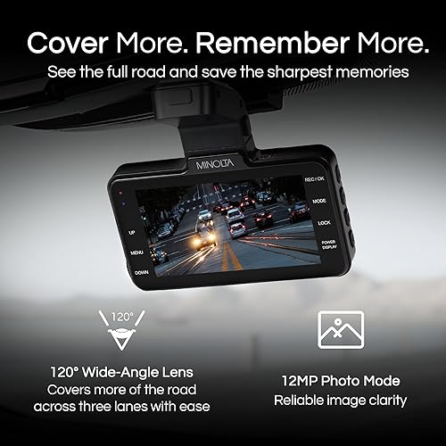 Miniatura 2 de Minolta Videocámara de coche MNCD370 1080p con monitor LCD de 3.0"