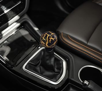 Gear Shifter Handle, Marble Ball Shape MT Car Stick Shift Knob Fit Most Automatic Manual Transmissions, Black