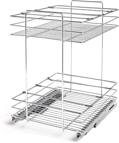 NewAge Products Home 80601 - Gabinete de 18 pulgadas con cesta doble extraíble de acero, organizador de gabinete extraíble para almacenamiento disponible en Yaxa Colombia