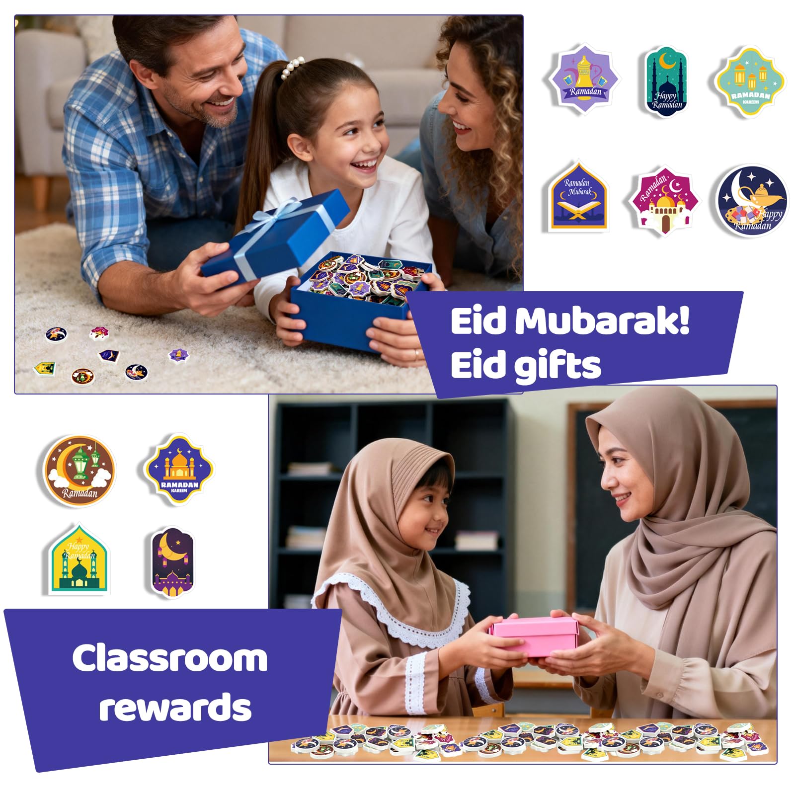 60 Pcs Ramadan and Eid Gifts Erasers Bulk, Eid Mubarak Gift Erasers for Boys and Girls, Ramadan Islamic Gifts for Eid Party Favors Supplies Classroom Activities Rewards Goodie Bag Stuffers