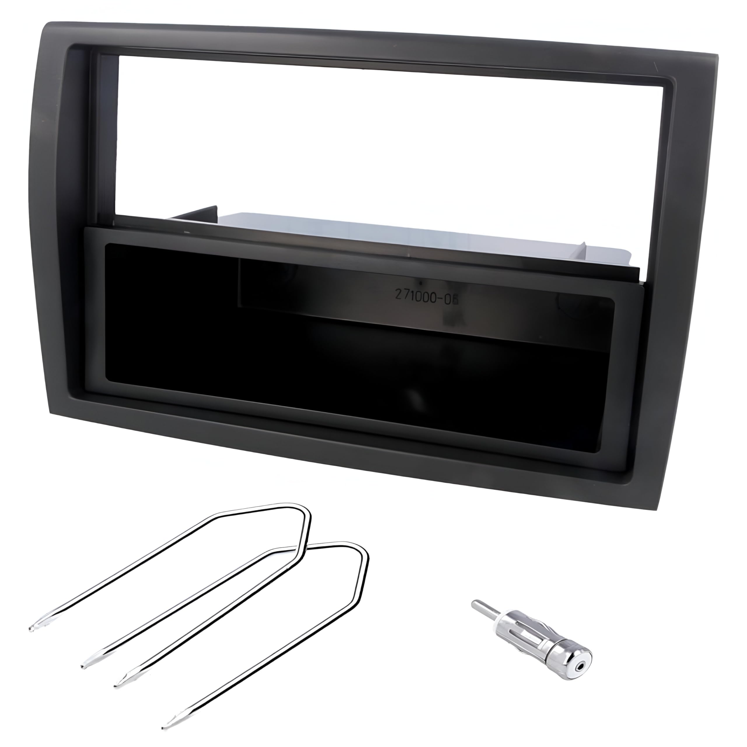 tomzz Audio 2414-100 Façade d'autoradio compatible avec Fiat Ducato Peugeot Boxer Citroën Jumper Piano Noir uniquement pour modèles avec radio multimédia UConnect départ usine