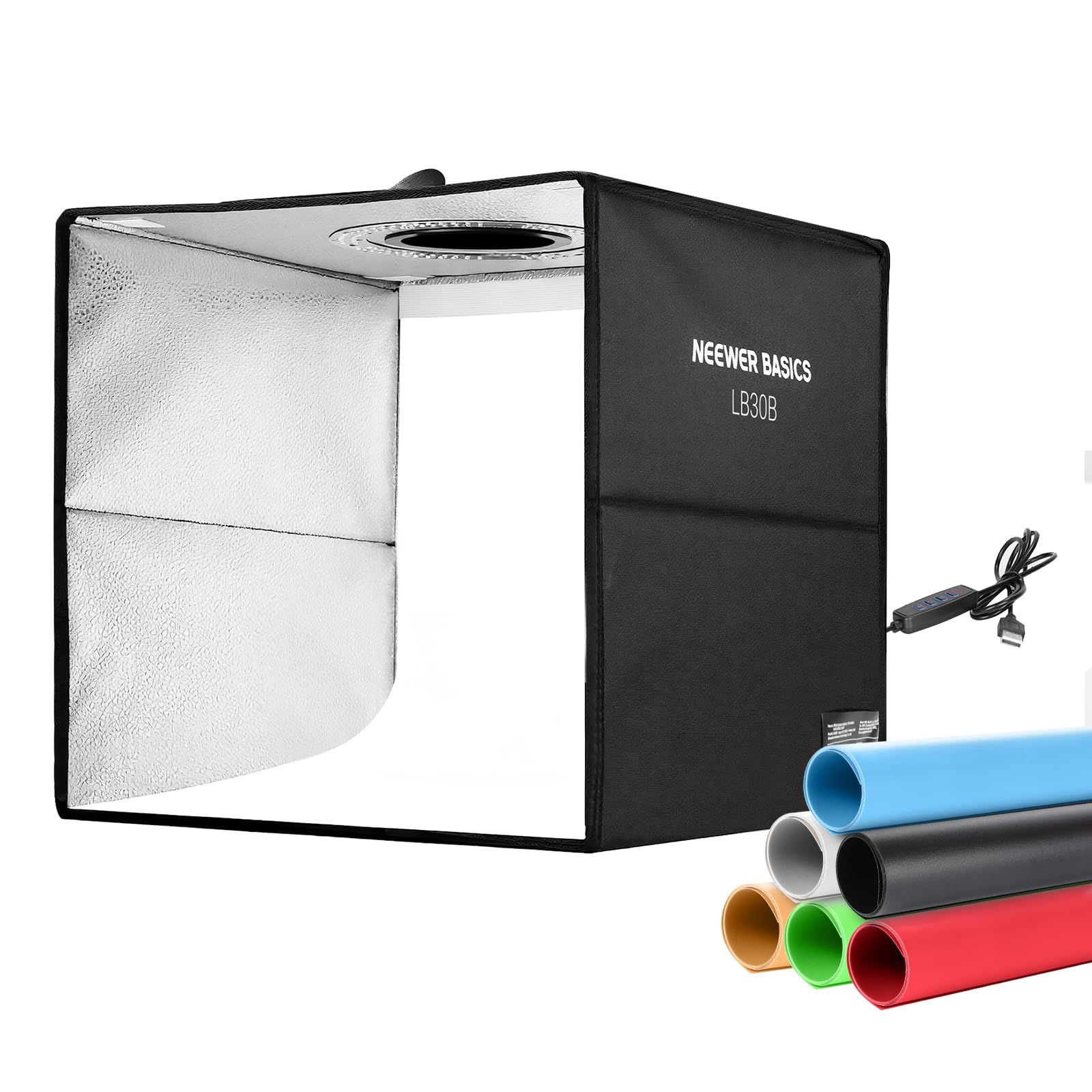 NEEWER Basics Fotobox, 12"x12"x12" Fotostudio Light Box, zweifarbig, LB30B