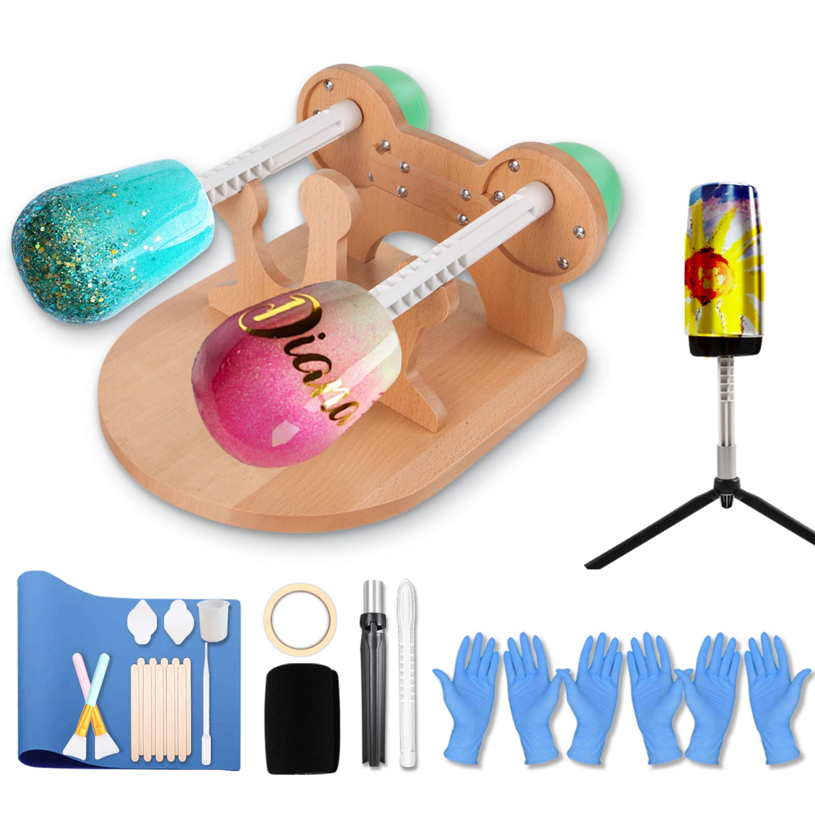 Buy Cup Turner Spinner, Double Tumbler Turner, Wood Tumbler Turner