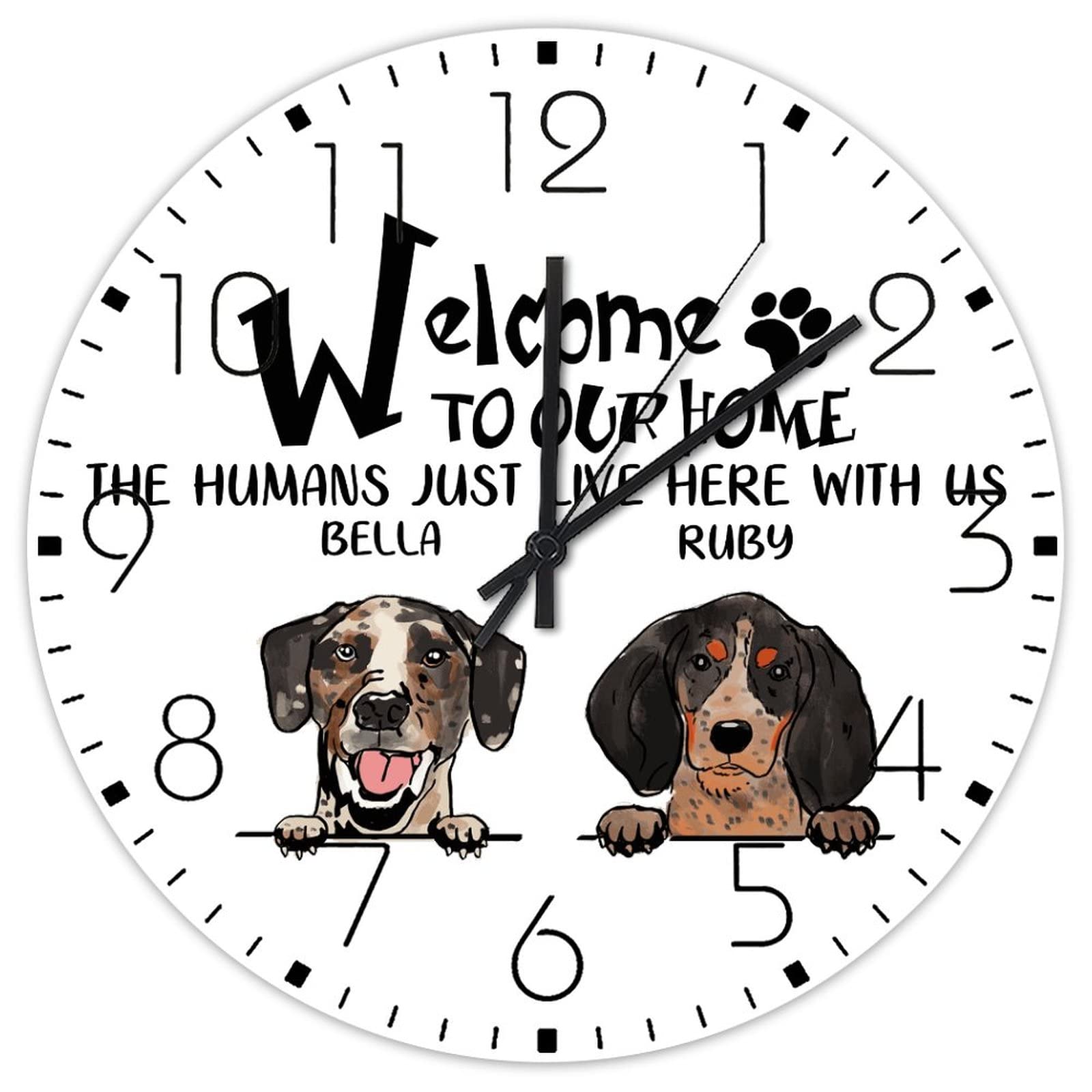 Horloge silencieuse Welcome to Our Home pour chambre et salle de sport