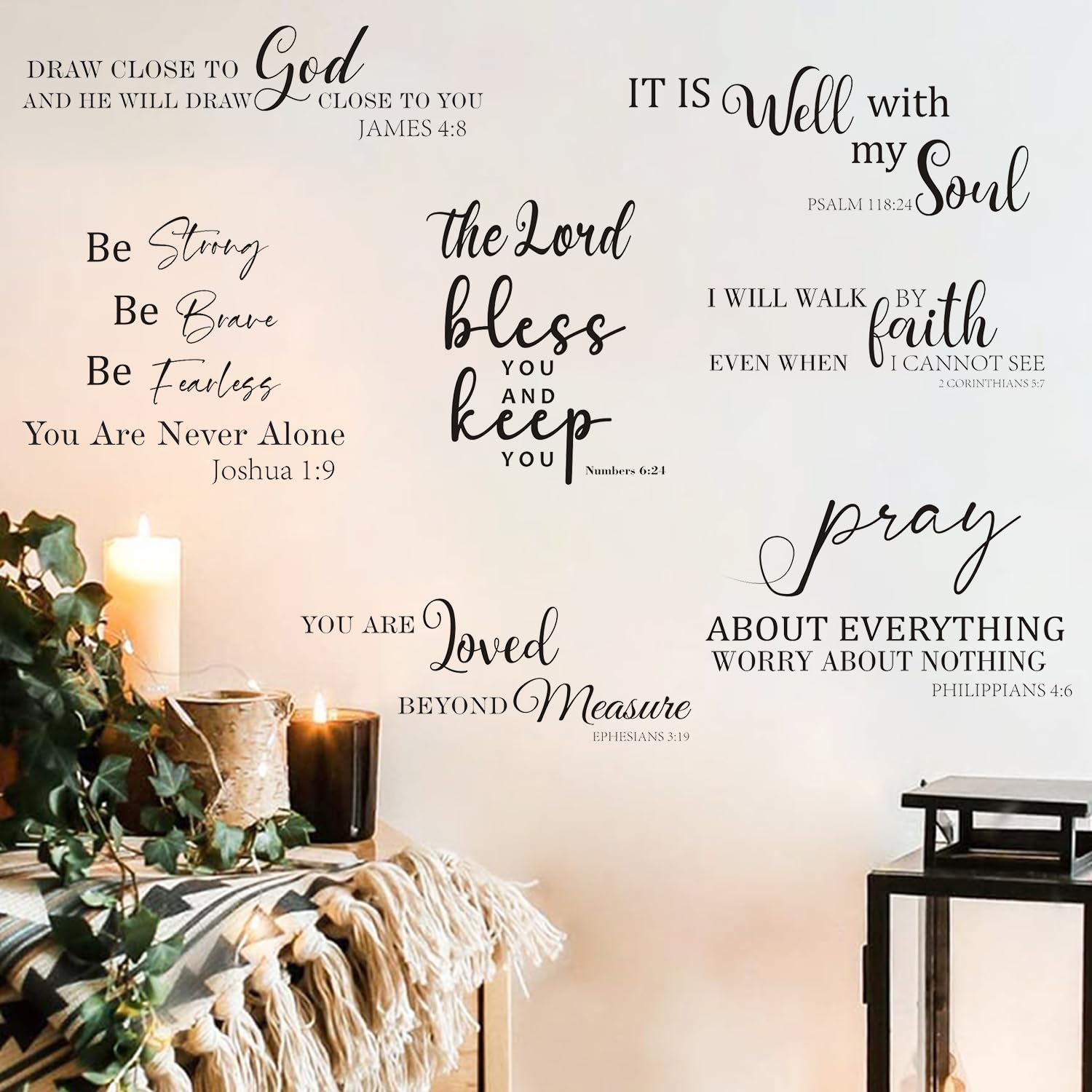 HPNIUB Bible Verse Wall Stickers Inspirational Scripture Quotes, Christian Wall Art for Home Bible Verse Wall Art Bedroom - Image 3