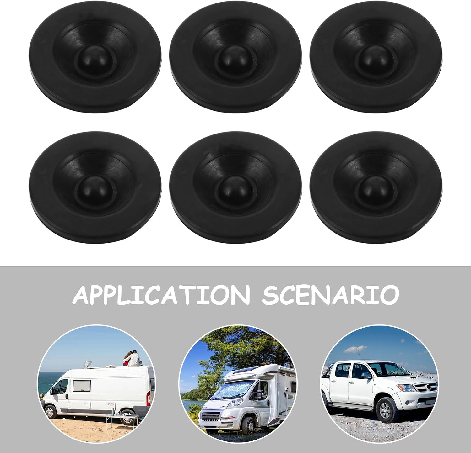 8pcs Trailer Axle Bearing Dust Caps Rubber Grease Plugs Multipurpose Design for Trailer Wheel Hub Covers Sturdy Black Rubber Dust Caps for Car and Camper Accessories
