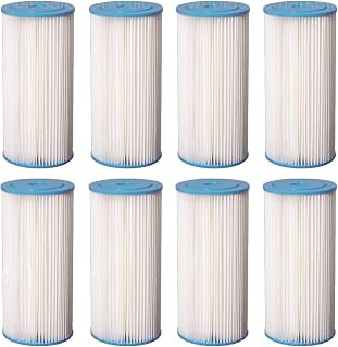 Bluonics Pleated Sediment Water Filters 8 Washable 4.5 x 10 Cardridges -5 Micron