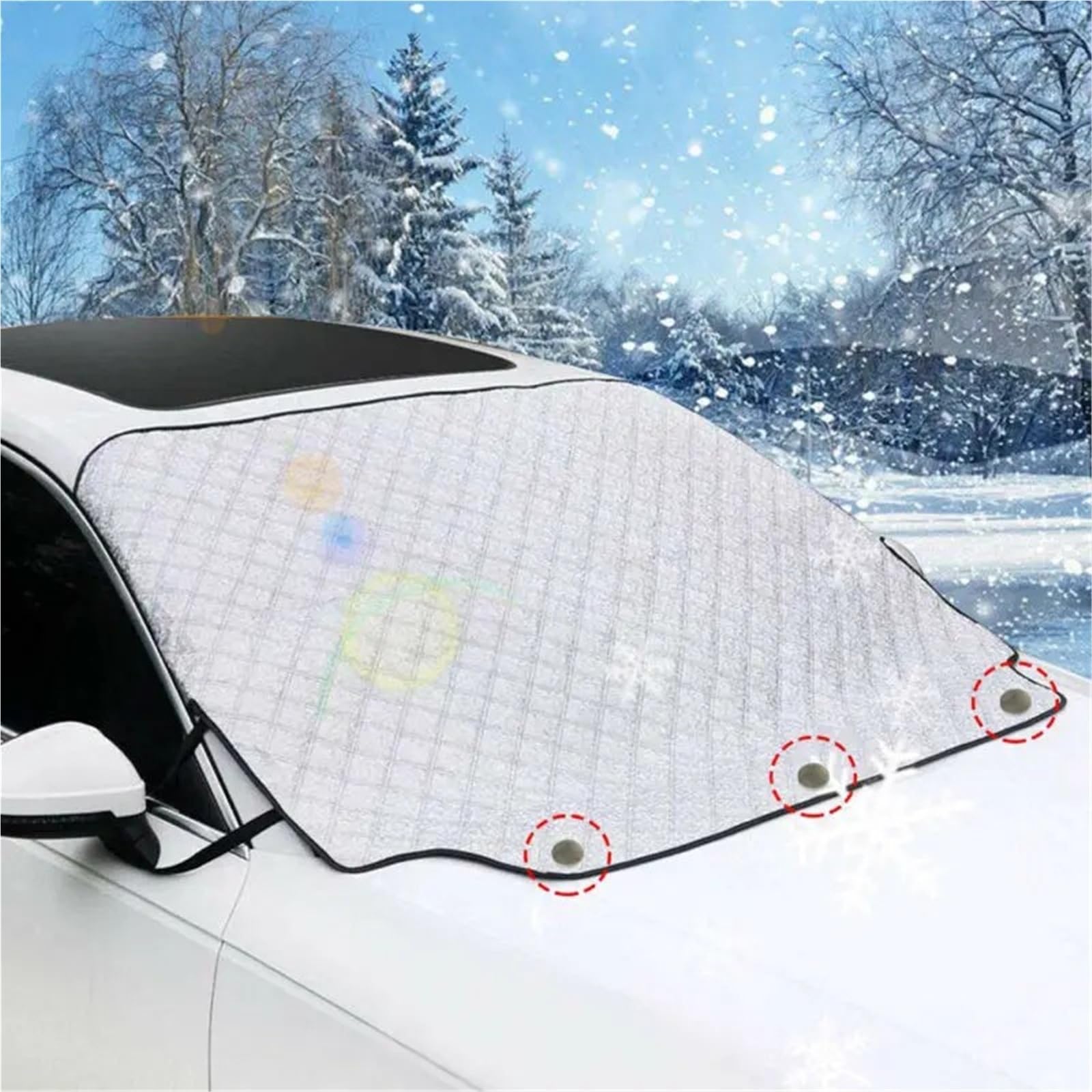 Paraneve per Auto e Protezione Solare Invernale Magnetica Copri Parabrezza Auto Inverno(193X126cm)
