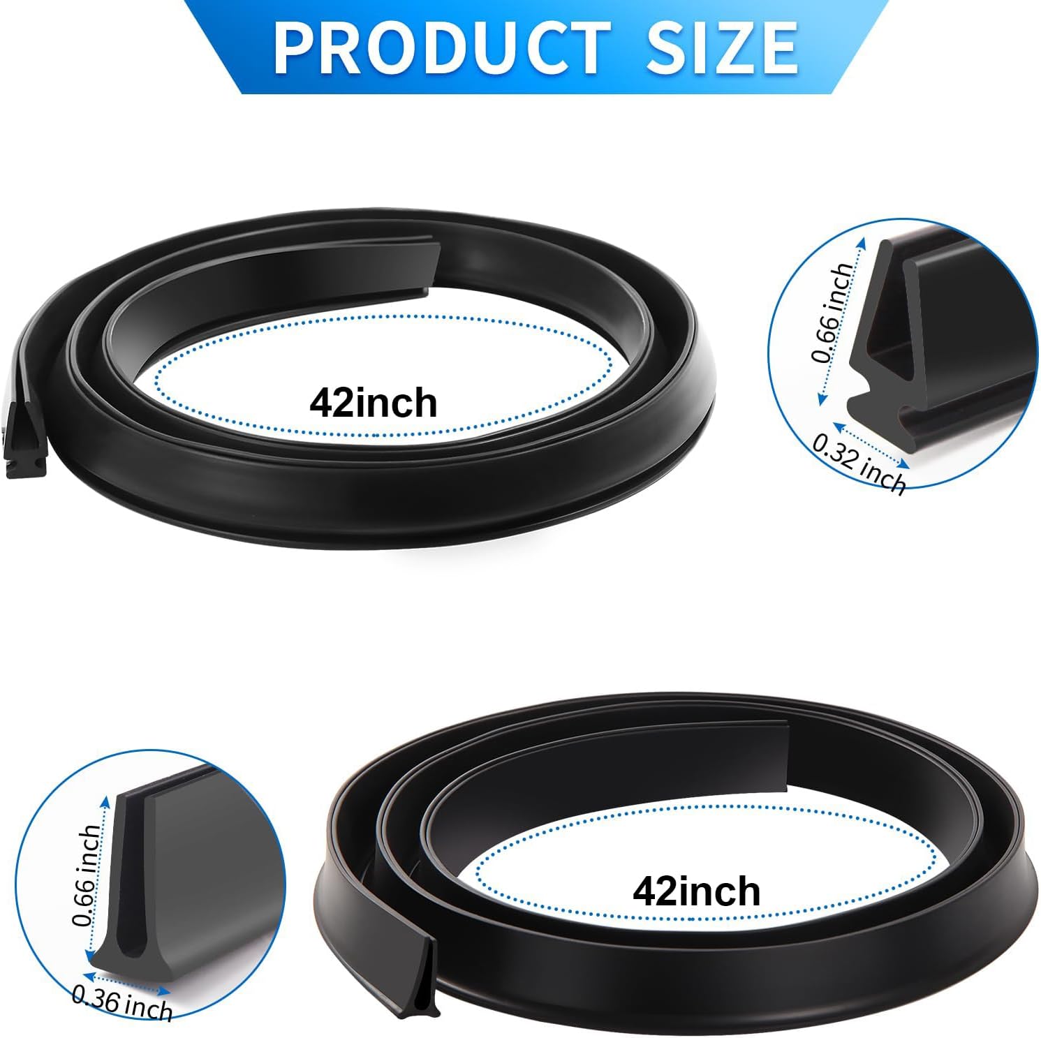 Storm Door Parts Sweep Replacement for Larson and Pella Storm Door Expander Sweep for Vinyl and Metal Doors Storm Door Seal Rubber Strip- 1 Pack (2 Pieces)