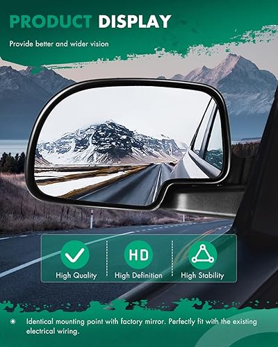 Miniatura 5 de SCITOO Espejos de visión lateral para Chevy Silverado Suburban Tahoe 1999-2006 para GMC Sierra Yukon espejos laterales plegables ajustables
