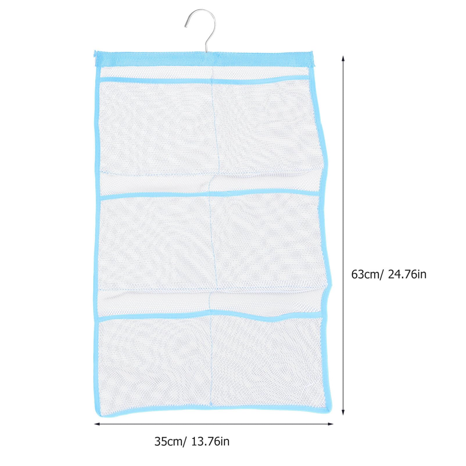 Abaodam Mesh Shower Organizer Hanging Quick Dry Bathroom Storage 6 Pockets Hanging Mesh Shower Bath Organizer for Toiletry Accessories with Rotating Hanger with Single Hook