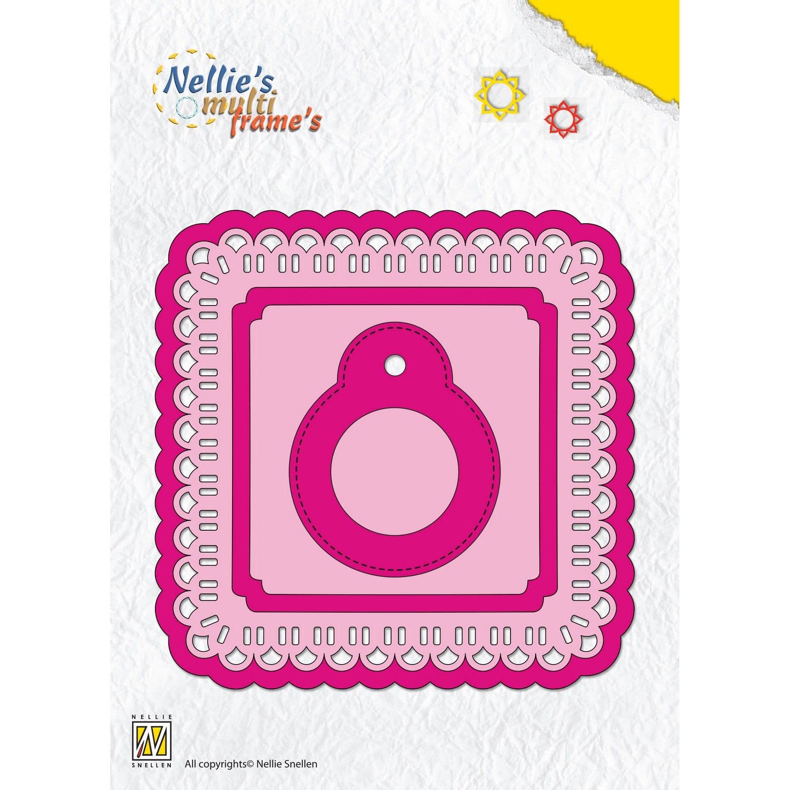 Nellie's Choice Cutting Dies Frame Square Multi Frame Dies 6 Pieces 11 x 11 cm Die for Cards Crafts Scrapbooking Scrapbooking Accessories Pink