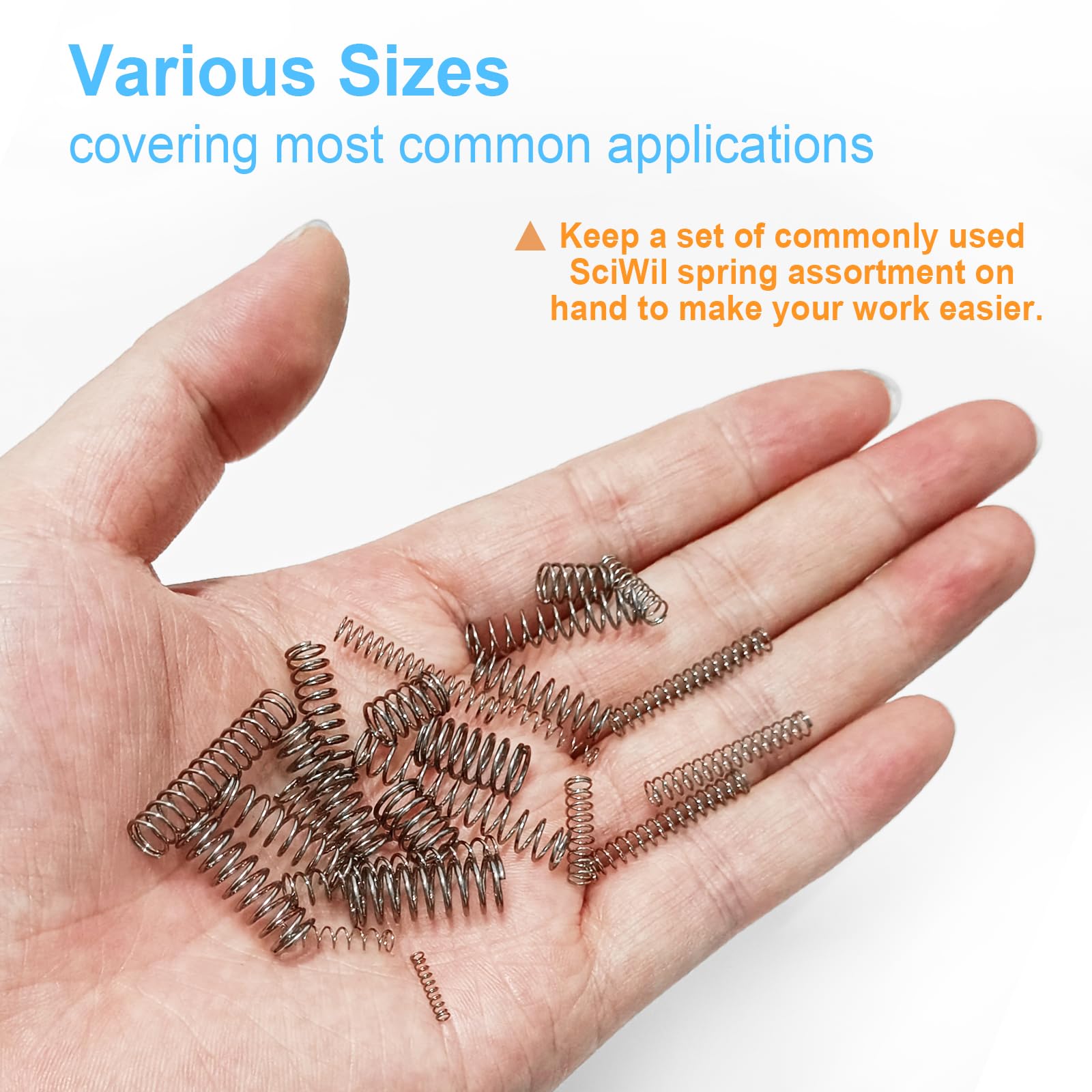 Rustark 100Pcs 5 Sizes 1mm WD 8mm OD Compression Springs Assortment Kit Mini Stainless Steel - View #8