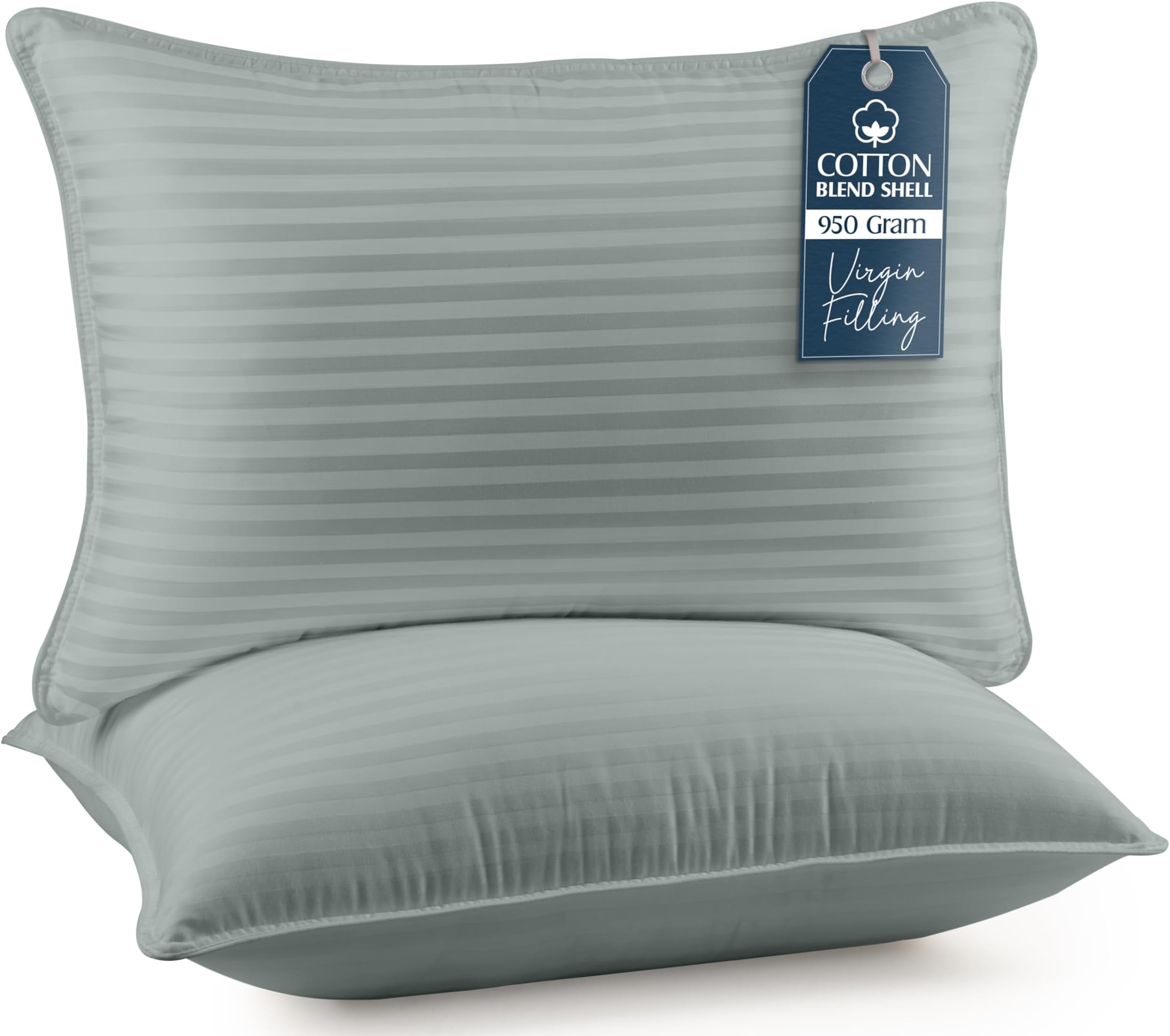 Utopia Bedding Bed Pillows for Sleeping Standard Size (Light Grey), Set of 2, Cooling Hotel Quality, for Back, Stomach or Side Sleepers