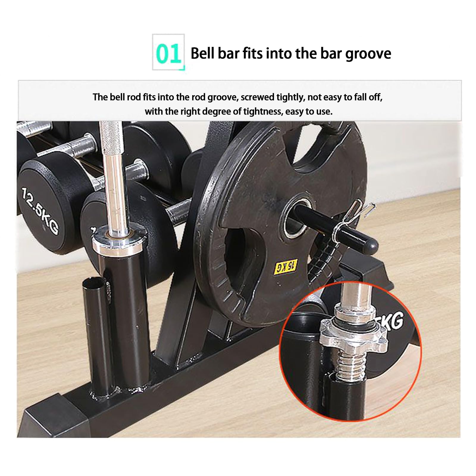 Cuscinetti Porta Manubri Taglia S (1 Paio) - Supporto In ABS Per Proteggere Pavimento E Telaio, Carico Max 60kg, Stoccaggio Attrezzi Fitness