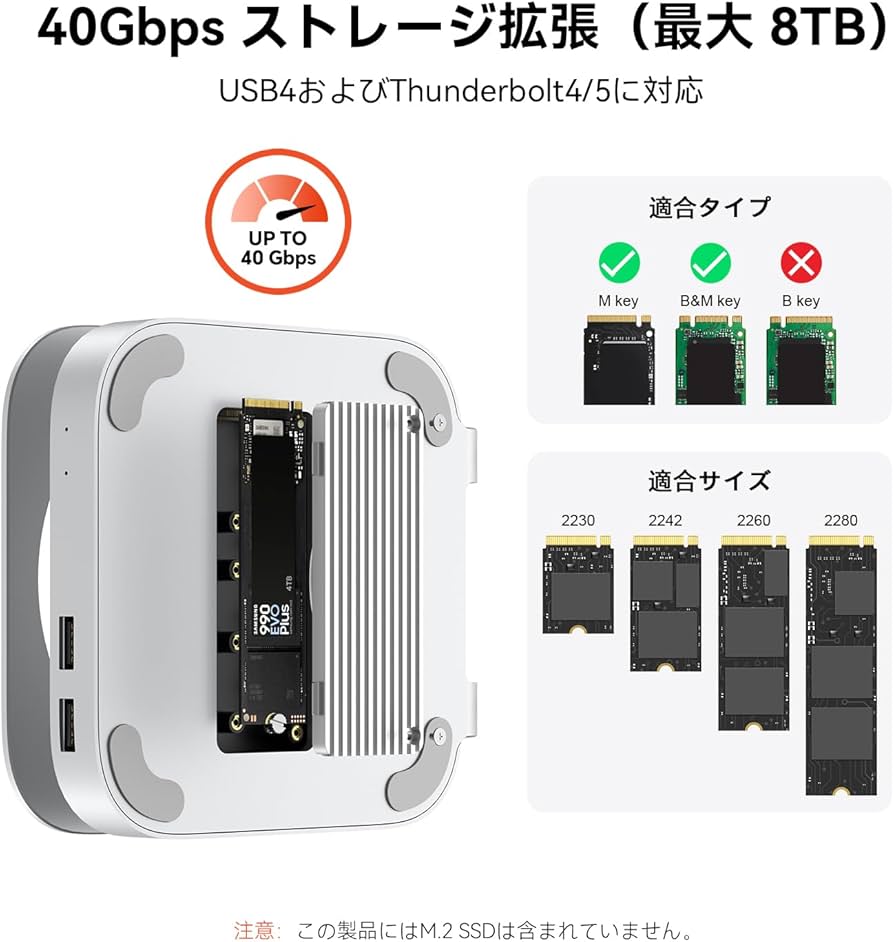 [未開封 最終値下げ] Macmini m4pro 専用SSD 4TB Amazon.co.jp: SATECHI Mac Mini M4 ハブ & スタンド NVMe SSD